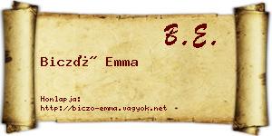 Biczó Emma névjegykártya